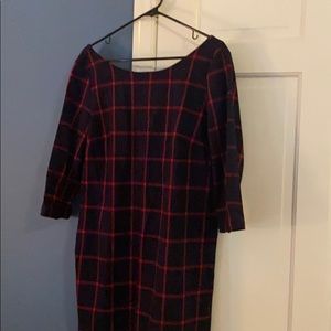 Blue with red Buffalo checked dress